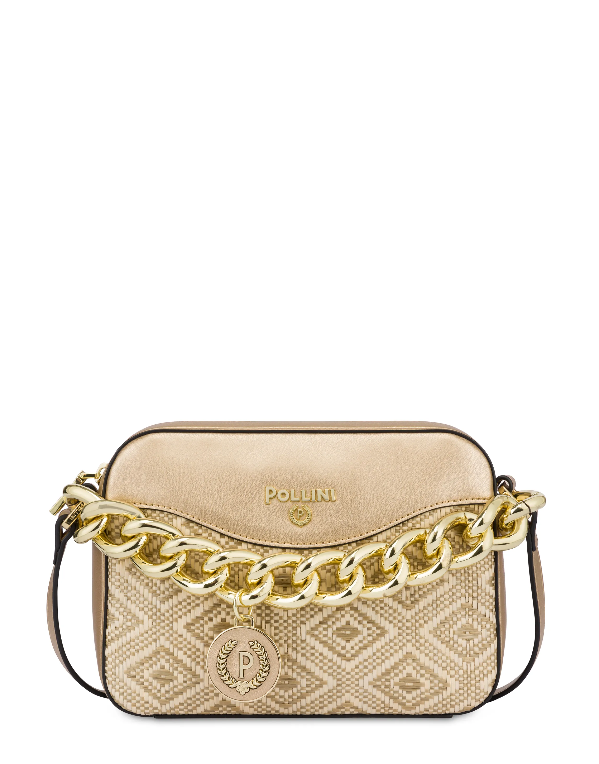 Pollini Borsa A Tracolla Avorio/Oro New