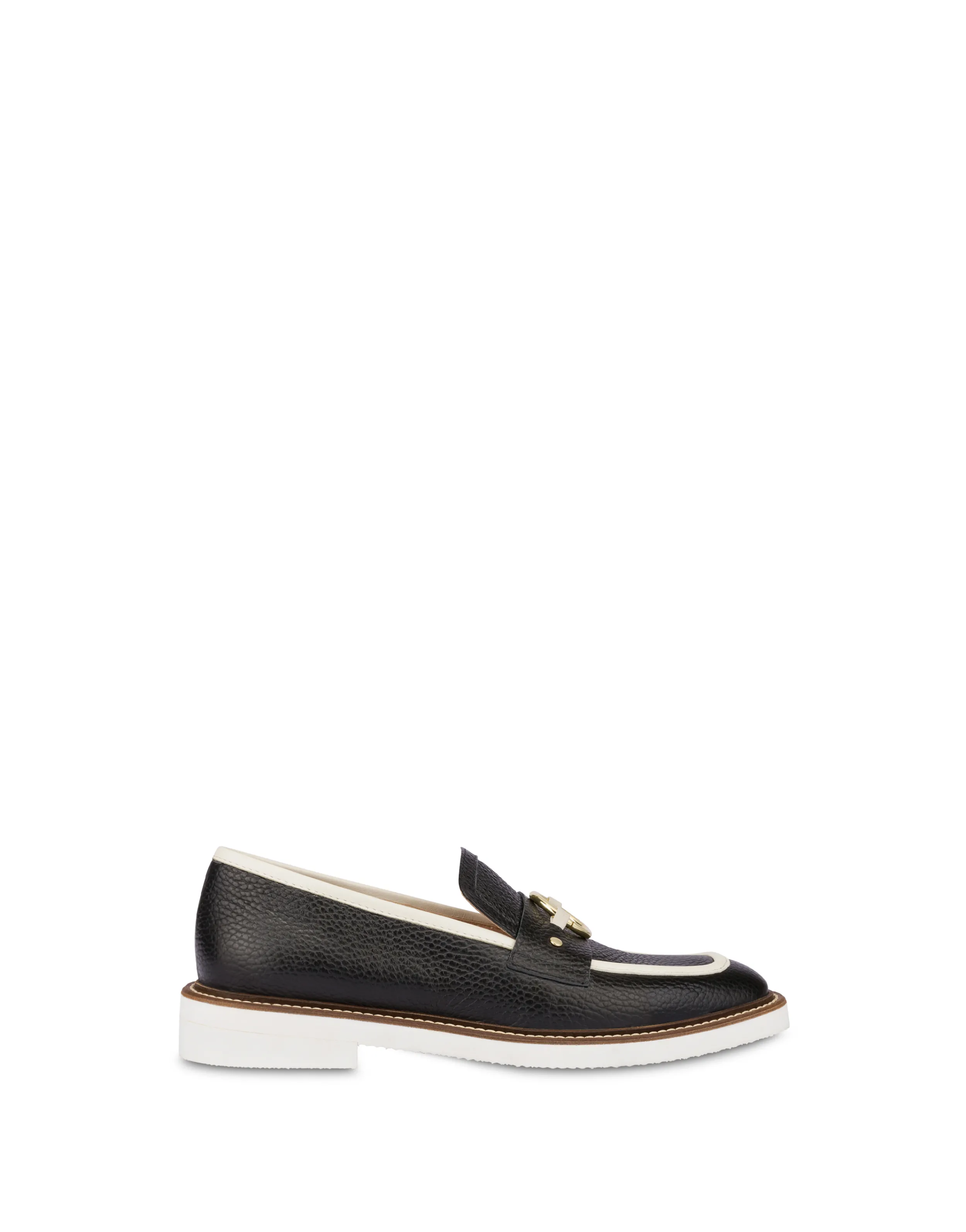 Pollini Mocassini Black/Linen Clearance