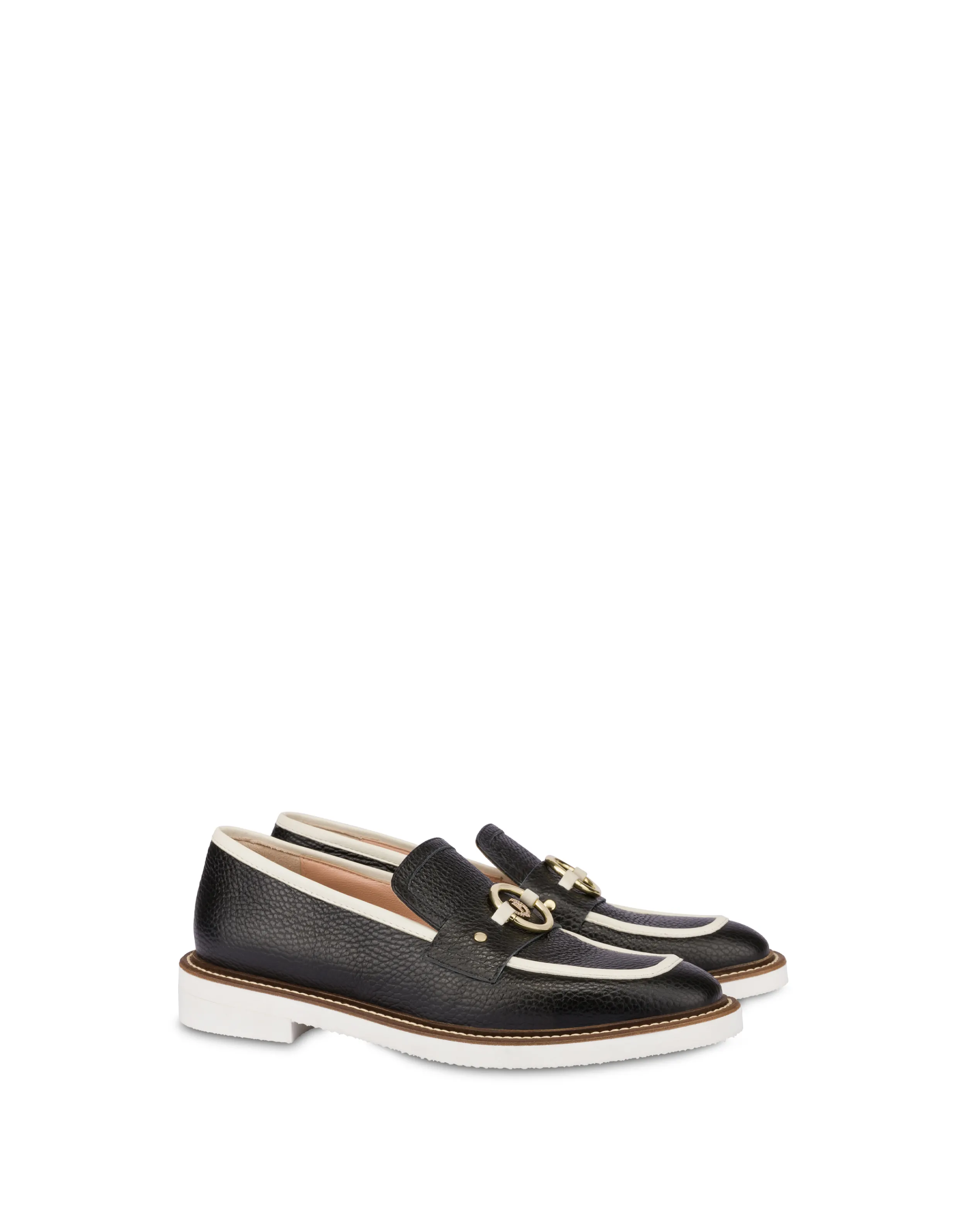 Pollini Mocassini Black/Linen Clearance