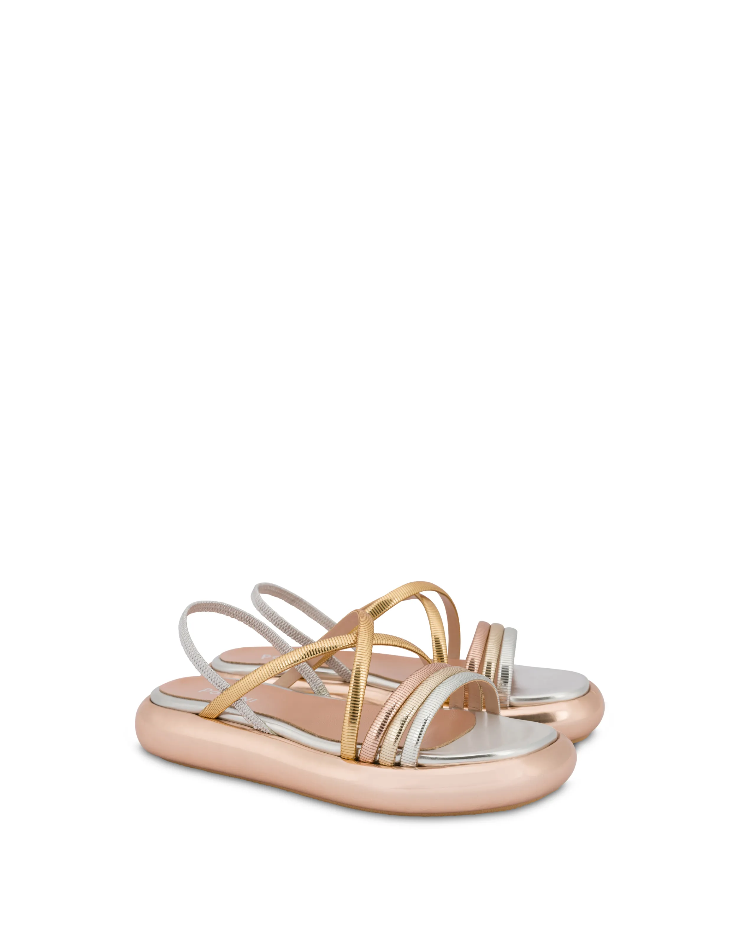 Pollini Sandali Argento/Platino/Rame/Oro New